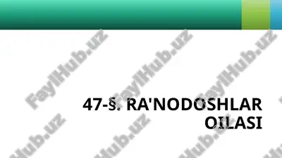 ra'nodoshlar oilasi — PPTX