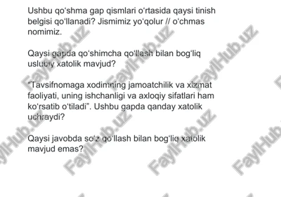 fikrlar va hujjatlarning mustaqil ravishda tekshirilishi — DOCX