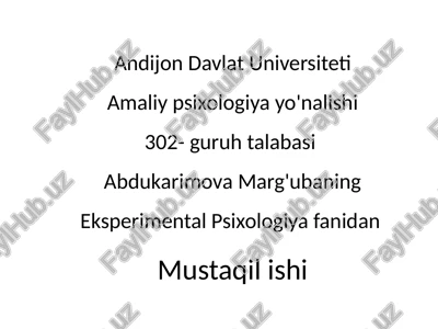 amaliyp psixologiya yo'nalishi — PPTX