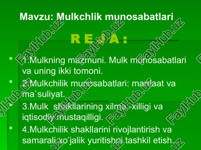 mulkchlikmunosabatlari — PPTX