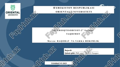 raqobat va yakka hokimlik — PPTX