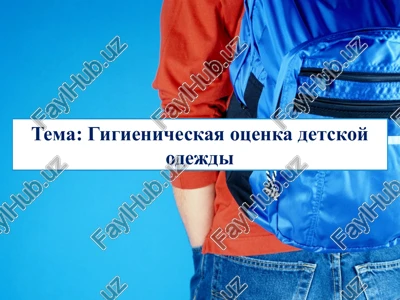gigienicheskaya otsenka detskoy odejdi — PPTX