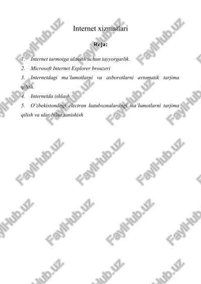 internet xizmatlari — DOCX