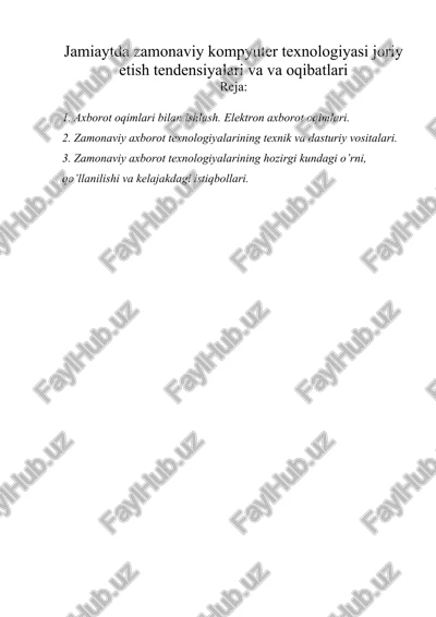 zamonaviy axborot texnologiyalari — DOCX