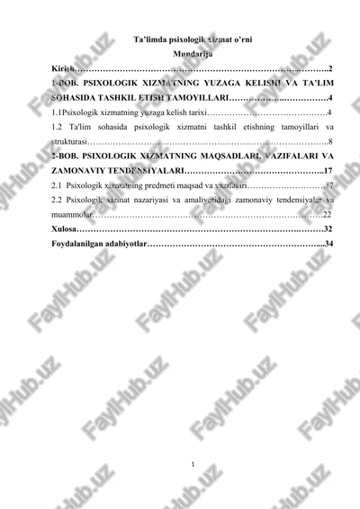 psixologik xizmat — DOCX