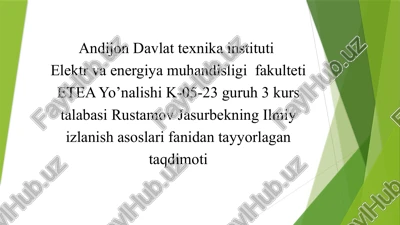 energiya sarfini kamaytirish — PPTX
