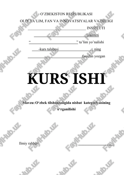 o‘zbek tilshunosligida nisbat kategoriyasining o‘rganilishi — DOCX