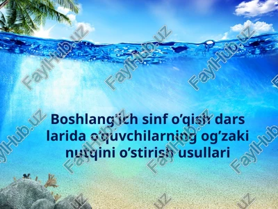 o'quvchilarning og'zaki nutqini o'stirish usullari — PPTX