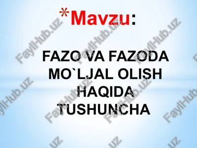 fazova fazoda mo`ljal olish haqida tushuncha — PPTX
