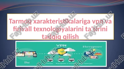 tarmoq xarakteristikalariga vpn va firivall texnologiyalarini ta'sirini tadqiq qilish — PPTX