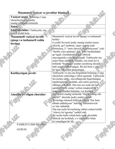bolalar musiqiy taʼlimi metodikasi — DOCX