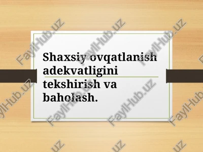 shaxsiy ovqatlanish adekvatligini tekshirish va baholash. — PPTX