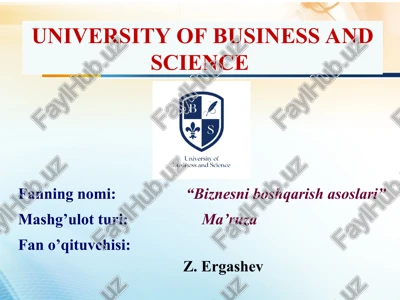biznesni boshqarish asoslari — PPT