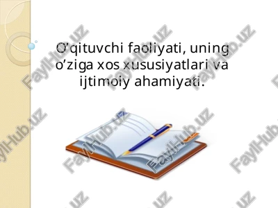 pedagogik faoliyat — PPT