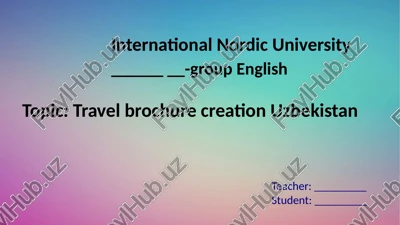 travel brochure creation uzbekistan — PPTX