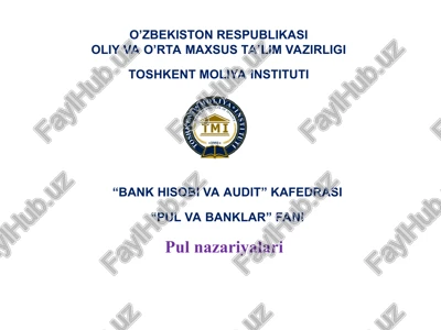 pul nazariyalari — PPT