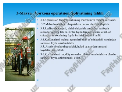 operatsion faoliyat tahlili — PPT