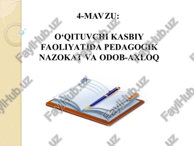 o‘qituvchi kasbiy faoliyatida pedagogik nazokat va odob-axloq — PPT