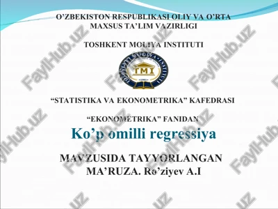 ko’p omilli regressiya — PPT