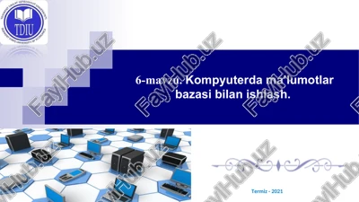 kompyuterda ma’lumotlar bazasi bilan ishlash — PPT