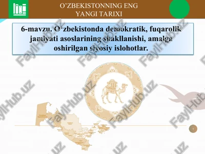 o'zbekistonning eng yangi tarixi — PPT