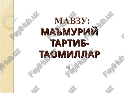 ma'muriy tartib-taomillar — PPT