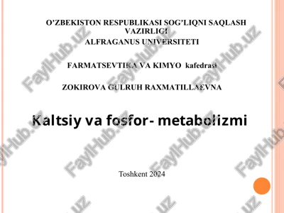 kaltsiyva fosfor-metabolizmi — PPT