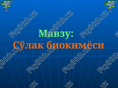 so'lak biokimyosi — PPT