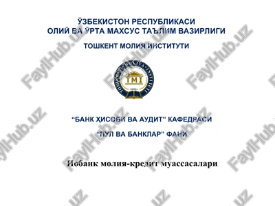nobank moliya-kredit muassasalari — PPT