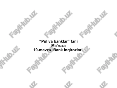 bank inqirozi — PPT