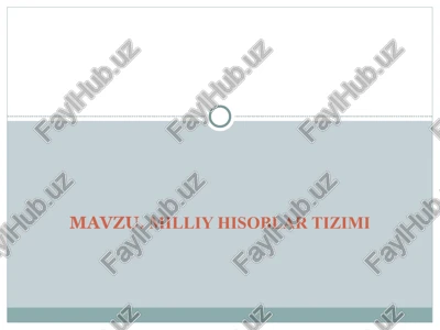 milliy hisoblar tizimi (mht) — PPT