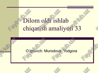 dilom oldi ishlab chiqarish amaliyoti33 — PPT