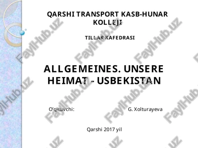 qarshi transport kasb-hunar kolleji — PPT
