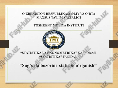 sug’urta bozorini statistik o’rganish — PPT