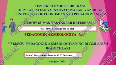 pedagogik akmeologiyaning rivojlanish bosqichlari — PPT