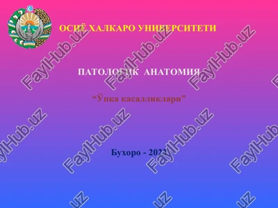 patologik anatomiya “o'pka kasalliklari” buxoro - 2023 — PPT