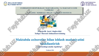 menejerlik kursi tinglovchisi — PPT