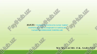 "o‘zbekistonning eng yangi tarixi" — PPTX