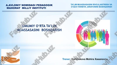 umumiy o'rta ta'lim muassasasini boshqarish — PPTX