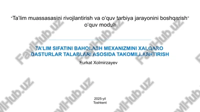 sinf | umumiy o‘rta ta’lim muassasalarida mavjud baholash turlari — PPTX