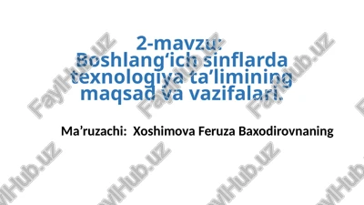 boshlang‘ich sinflar dasturi — PPTX