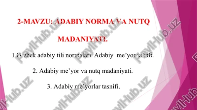 adabiy normavanutq madaniyati — PPTX