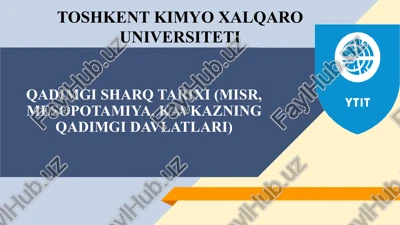 qadimgi sharq tarixi (misr, mesopotamiya, kavkazning qadimgi davlatlari) — PPTX