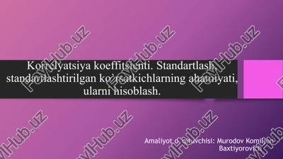 korrelyatsiya koeffitsienti — PPTX