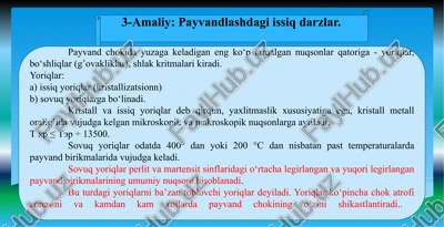 payvandlashdagi issiq darzlar — PPTX