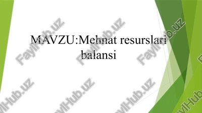 mehnatresurslari balansi — PPTX