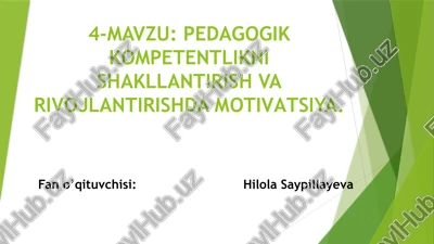 pedagogik kompetentlikni shakllantirish va rivojlantirishda motivatsiya — PPTX