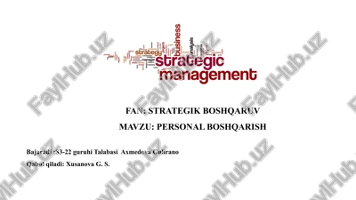 personal boshqarish — PPTX
