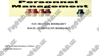 personalniy boshqaruv — PPTX