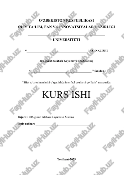 sifat so‘z turkumlarini o‘rganishda interfaol usullarni qo‘llash — DOCX